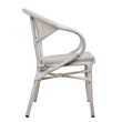 Scaun aluminiu Bamboo Look alb cu maner