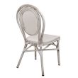Scaun aluminiu Bamboo Look alb fara maner