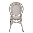 Scaun aluminiu Bamboo Look alb fara maner