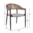 Scaun aluminiu cu manere bej/maro