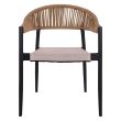 Scaun aluminiu cu manere bej/maro