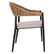 Scaun aluminiu cu manere bej/maro