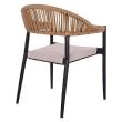 Scaun aluminiu cu manere bej/maro