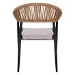 Scaun aluminiu cu manere bej/maro
