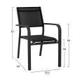 Scaun aluminiu Eros cu manere Negru