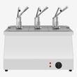 Dozator inox sosuri calde, 3 x 5.25L, Bain-marie GN 1/4, KD-021 Kalando