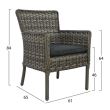 Scaun aluminiu cu manere Rattan gri