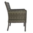 Scaun aluminiu cu manere Rattan gri