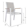 Scaun aluminiu Miller cu manere Alb
