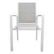 Scaun aluminiu Miller cu manere Alb