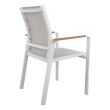 Scaun aluminiu Miller cu manere Alb