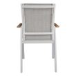 Scaun aluminiu Miller cu manere Alb