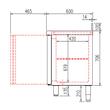 Masa frigorifica refrigerare 4 usi seria 600 cu rebord Snack Coreco
