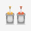 Dispenser sosuri, stand inox, dozator plastic, 1.9L, KDP-003 Kalando