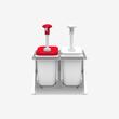 Dispenser sosuri, stand inox, dozator plastic, 2x1.9L, KDP-003 Kalando