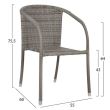 Scaun metalic cu manere rattan/rachita