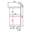 Masa neutra cu rebord si  doua rafturi seria 600 - Coreco