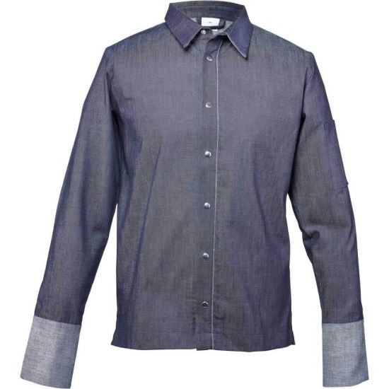 Tunica denim bucatar cu maneci lungi