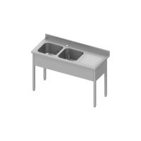 Chiuvetă profesională din inox cu doua cuve - Gama 600