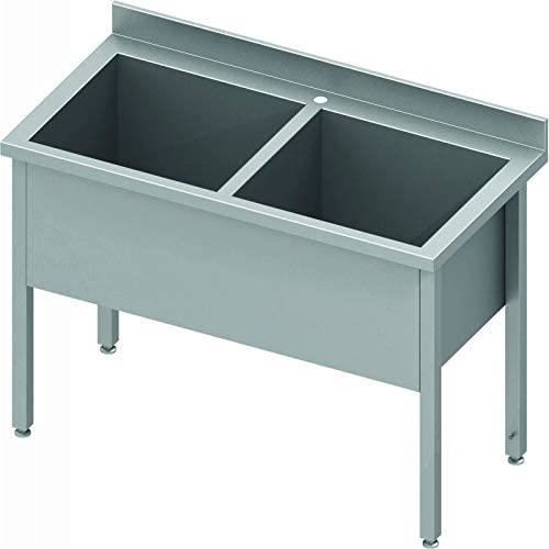 Chiuveta adanca cu doua cuve, pe suport deschis - Gama 600