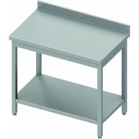 Masa de lucru inox cu rebord si polita inferioara 800 mm