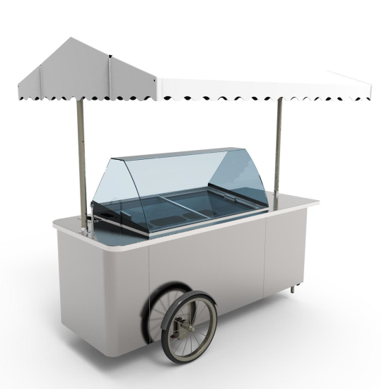 Stand pe roti pentru inghetata - Crystal Grecia