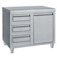 Masa tip dulap cu o usa si 3 sertare 100x70x85 - Bambas Frost