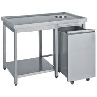 Masa neutra din inox cu gaura pentru gunoi - Bambas Frost
