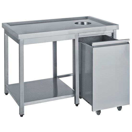 Masa neutra din inox cu gaura pentru gunoi - Bambas Frost