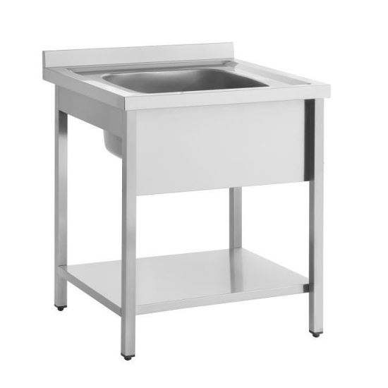 Spalator din inox cu o cuva pe suport deschis Gama 600 - Bambas Frost