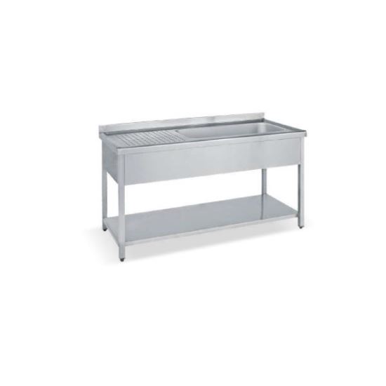 Spalator din inox cu o cuva mare pe suport deschis Gama 700 - Bambas Frost