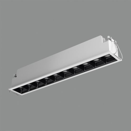 Spot fix LED incastrat ACB Tango, 20W, alb-negru, dreptunghi, IP20 - ACB Iluminacion