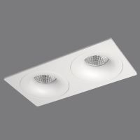 Spot fix incastrat Waka, 2xGU10, alb, patrat, IP20 - ACB Iluminacion