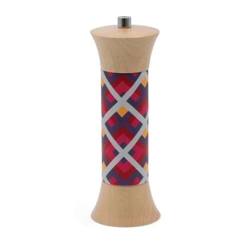 Rasnita din lemn cu decoratiune printata UV, pentru piper 20cm Fantasia - Bisetti