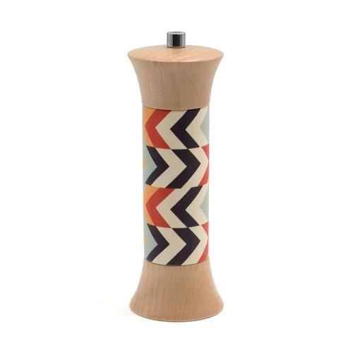 Rasnita din lemn cu decoratiune printata UV, pentru piper 20cm Fantasia - Bisetti