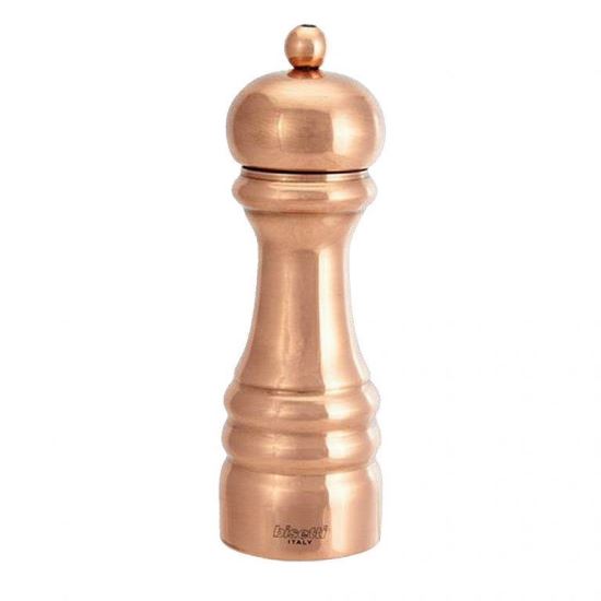 Rasnita din lemn acoperit cu un strat de cupru, pentru piper 16.5cm Rame - Bisetti