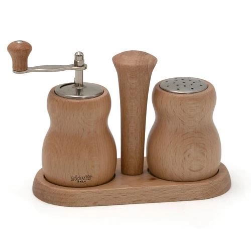 Set rasnita din lemn pentru sare si piper 10 cm Cuneo - Bisetti