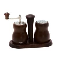 Set rasnita din lemn de nuc pentru sare si piper 10 cm Cuneo - Bisetti