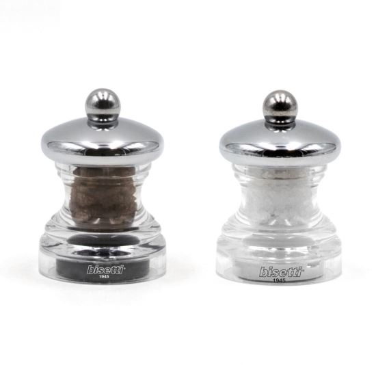 Set rasnite din acril cu cap cromat pentru sare si piper 6.5 cm Elba - Bisetti