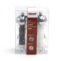 Set doua rasnite din acril cu capete cromate pentru sare si piper 16.5 cm Capri - Bisetti