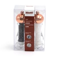 Set doua rasnite din acril cu capete din cupru pentru sare si piper 16.5 cm Capri - Bisetti