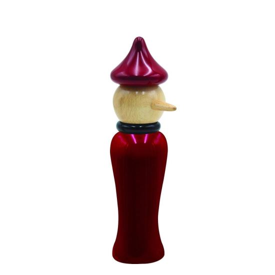Rasnita rosie/neagra "Pinochio" din lemn 18.5 cm Icons- Bisetti
