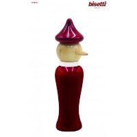 Rasnita rosie/alba "Pinochio" din lemn 18.5 cm Icons- Bisetti