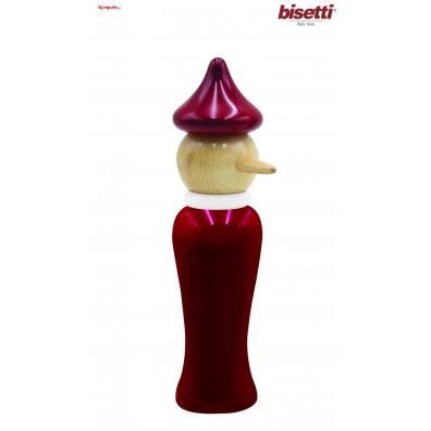 Rasnita rosie/alba "Pinochio" din lemn 18.5 cm Icons- Bisetti