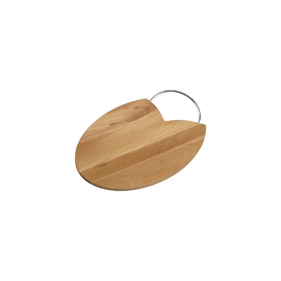 Blat tocator oval din lemn cu maner - Bisetti