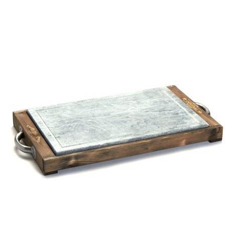 Piatra pentru gatit 29 x 54 cm cu suport din lemn de brad - Bisetti