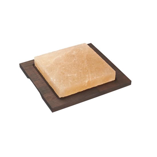 Placa de gatit patrata din sare pe blat din lemn - Bisetti