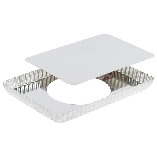 Forma dreptunghiulara cu fund detasabil pentru tarta 290/275x200/190x25 mm - Louis Tellier