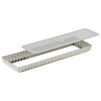 Forma dreptunghiulara cu baza perforata detasabila pentru tarta 350/340x110/100x25 mm - Louis Tellier