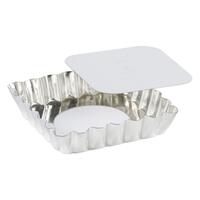 Forma patrata cu fund detasabil pentru mini-tarta 100/90x20 mm - Louis Tellier